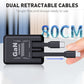 🔌 50% dto. Cargador de pared retráctil 120W con cables duales integrados – tecnología GaN, control inteligente de temperatura y diseño compacto. ¡Carga rápida sin enredos! ✨🔋