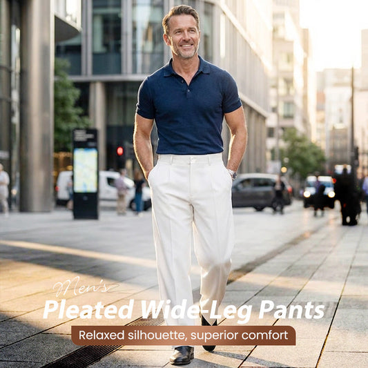 👖 ¡60% DE DESCUENTO! ✨ Pantalones casuales de pierna ancha plisados para hombre