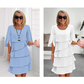 📢📢¡¡60 % DE DESCUENTO!! ⏰ Vestido con superposiciones y mangas con volantes | Elegancia femenina y desenfadada 🌸