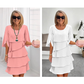 📢📢¡¡60 % DE DESCUENTO!! ⏰ Vestido con superposiciones y mangas con volantes | Elegancia femenina y desenfadada 🌸