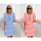 📢📢¡¡60 % DE DESCUENTO!! ⏰ Vestido con superposiciones y mangas con volantes | Elegancia femenina y desenfadada 🌸
