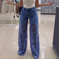 📢📢¡Gran liquidación ahora!⏰ Jeans de mezclilla con encaje y patchwork a la moda