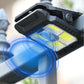 Lámpara solar de exterior con clip y sensor de movimiento.