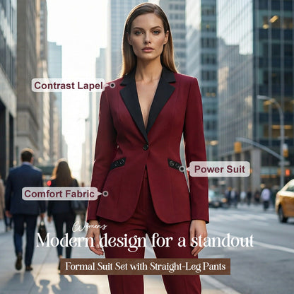 💐Conjunto de traje formal moderno con pantalón recto