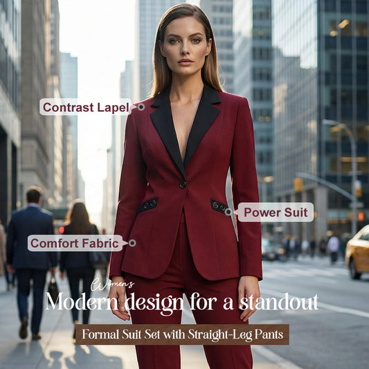 💐Conjunto de traje formal moderno con pantalón recto