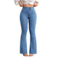 👖 ¡50% DE DESCUENTO! 💙 Jeans elásticos acampanados de talle alto para mujer: ajuste cómodo, estilo retro y tejido elástico 🌸