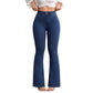 👖 ¡50% DE DESCUENTO! 💙 Jeans elásticos acampanados de talle alto para mujer: ajuste cómodo, estilo retro y tejido elástico 🌸