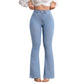 👖 ¡50% DE DESCUENTO! 💙 Jeans elásticos acampanados de talle alto para mujer: ajuste cómodo, estilo retro y tejido elástico 🌸