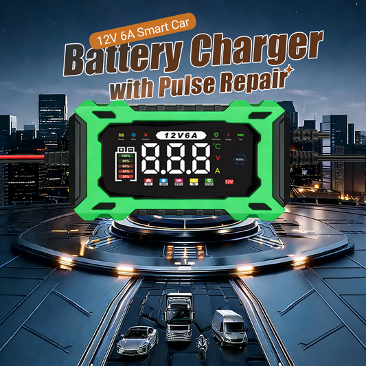 🔥 50% dto. Cargador inteligente 12V 6A – recarga rápida, reparación por pulsos y pantalla digital. Alarga la vida de tu batería! 🔋🚗