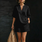 👚💃 Conjunto de dos piezas con cuello en V para mujer, estilo cómodo e informal.