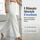Pantalones casuales de pierna ancha para mujer en color sólido