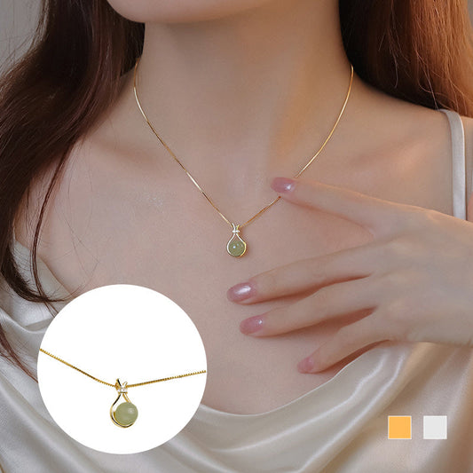 📢 50% dto.  Collar elegante con colgante de jade de Hetian – moderno, elegante y fácil de combinar. ¡Oferta irresistible! ✨💚