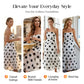 Elegante vestido palabra de honor con volantes y estampado de lunares