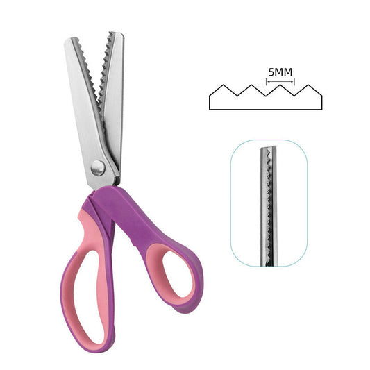 ✂️ 50% dto. Tijeras dentadas multiusos – corte en zigzag para tela, papel y cuero. Acero inoxidable, mangos ergonómicos. Ideales para costura y manualidades! ✨🧵