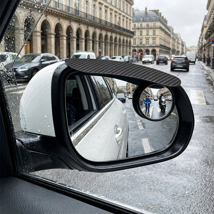 🚗 50% dto. Espejos ajustables de punto ciego 2 en 1 con protector contra lluvia – espejo convexo giratorio 360°, ABS y vidrio real. ¡Instalación adhesiva sin herramientas! ✨🌧️