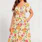 🏖️¡Oferta de verano con 50% de descuento!🏝️👗Vestido midi floral con escote cuadrado y bolsillos💃