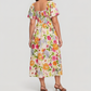 🏖️¡Oferta de verano con 50% de descuento!🏝️👗Vestido midi floral con escote cuadrado y bolsillos💃