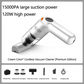 🚗 50% dto. Aspiradora de coche inalámbrica de 10.000 Pa – 120W, batería 4000 mAh, filtro HEPA lavable y solo 400 g. ¡Limpieza a fondo sin cables! ✨🔋