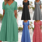 🌸¡OFERTA ESPECIAL 50% DE DESCUENTO!🌸 Vestidos largos de manga corta con cuello en V para mujer: ¡elegantes y cómodos!