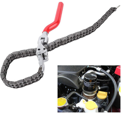 🔧 50% dto. Llave de cadena para filtros de aceite – cobertura 60-195 mm, cadena reforzada y mango con palanca. Extracción rápida y sin deslizamiento! ✨🚗