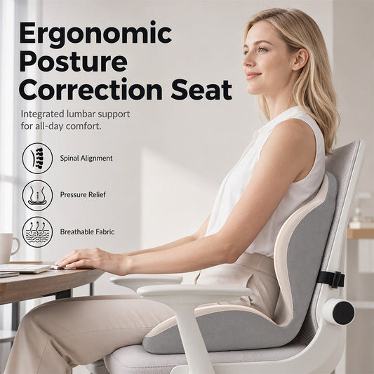 🪑 56% dto. Cojín ergonómico de espuma viscoelástica – soporte lumbar, alivia la presión. Ideal para silla, coche y oficina! 💺✨