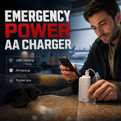 🔋🔥Compra 1 y llévate 1 gratis💡 Power Bank de Emergencia con Pilas AA – ¡Nunca Te Quedes Sin Batería! Incluye Linterna LED para Apagones 🆘🔦