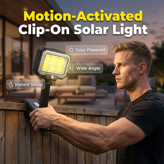 Lámpara solar con sensor de movimiento y sistema de sujeción