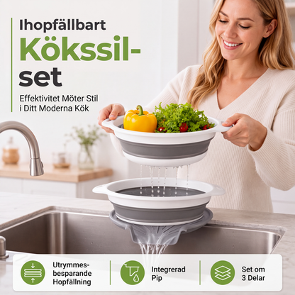 🥗 50% dto. Set de 3 escurridores plegables con base escurridora integrada – se anidan para ahorrar espacio, doble asa y uso versátil. ¡Cocina más ordenada y práctica! ✨🍅