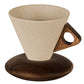 ☕ 50% dto. Taza vintage con asa de madera y platillo – estilo retro elegante, diseño único. El toque perfecto para tu rincón de café! ✨🍵