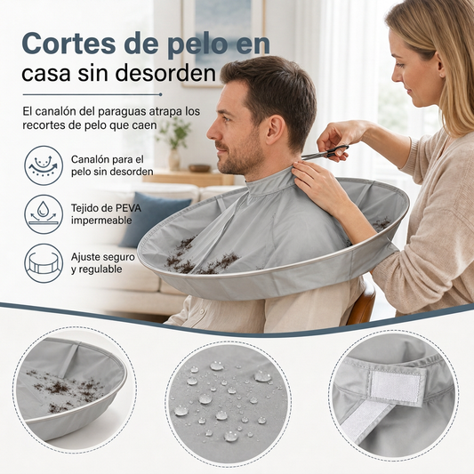 ✂️ 50% dto. Capa de corte transpirable talla mediana + bata de salón para teñir – inodora y cómoda. Protege tu ropa en cada sesión! ✨💇‍♀️