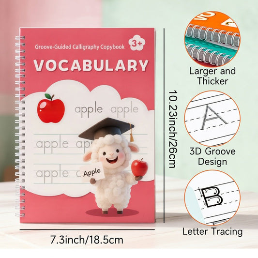 ✏️ 50% dto. Cuaderno de caligrafía reutilizable para niños – tinta que desaparece, practica sin gastar hojas. Ideal para aprender a escribir! ✨🎒