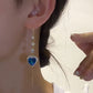 💙 50% dto. Pendientes largos con corazón de gemas azules – 2.10 Cttw, hipoalergénicos y sin níquel. Regalo ideal para ella! ✨🎁