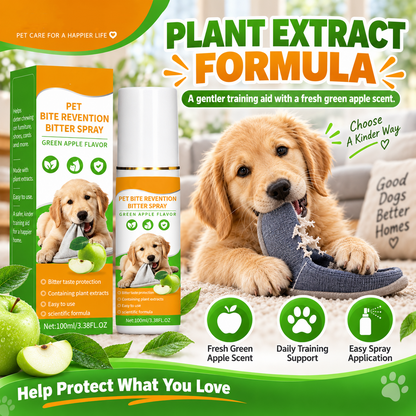 ） 🐕 50% dto. Spray amargo antiproblemas para perros – evita que muerdan muebles, cables y zapatos. Fórmula con extractos vegetales y aroma a manzana! ✨🛡️