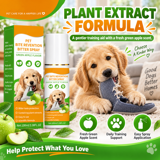 ） 🐕 50% dto. Spray amargo antiproblemas para perros – evita que muerdan muebles, cables y zapatos. Fórmula con extractos vegetales y aroma a manzana! ✨🛡️