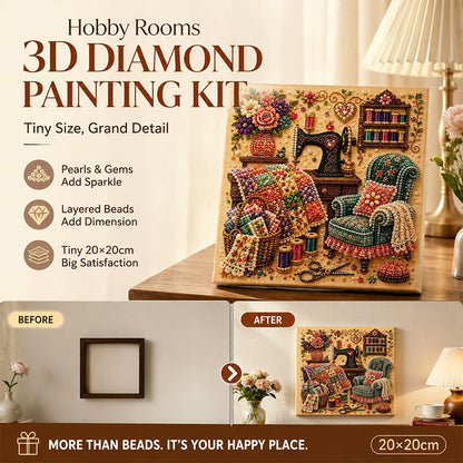 💎 50% dto. Kit de pintura con diamantes temático de habitación – actividad relajante sin pantallas, acabado brillante y decoración hecha a mano. ¡Regalo ideal para creativos! ✨🎨