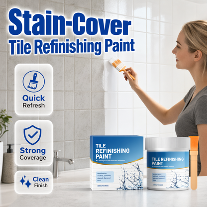 🚿 50% dto. Pintura renovadora para azulejos y bañeras – cubre manchas, acabado blanco brillante e impermeable. ¡Renueva sin sustituir, fácil con brocha! ✨🖌️