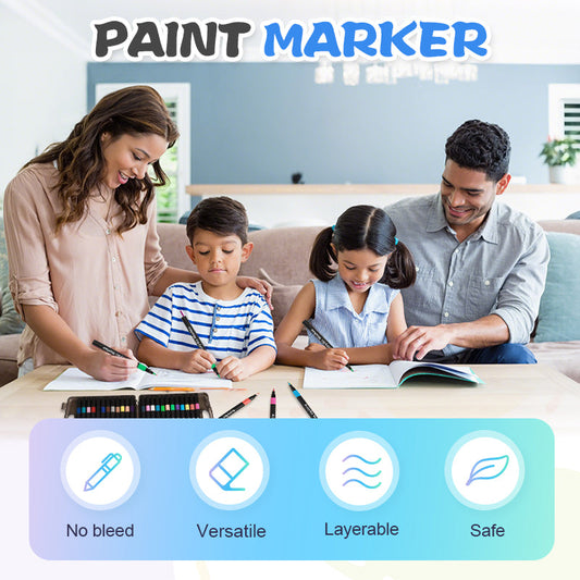 🎨 50% dto. Rotuladores de pintura acrílica – seguros y no tóxicos, alta cobertura sin sangrado. 12 a 80 colores con estuche de almacenamiento! ✨🖌️