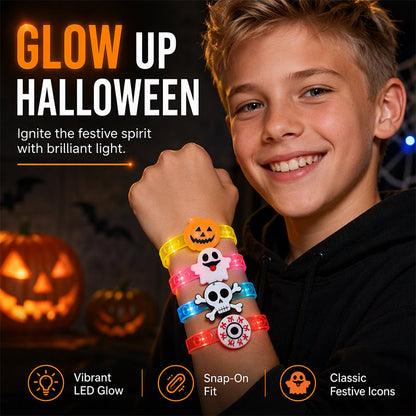 🎃 50% dto. Pulsera LED de Halloween – diseño festivo, luz brillante y material flexible. Perfecta para fiestas, disfraces y truco o trato! ✨🦇