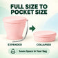 🥤 50% dto. Vaso de viaje plegable de silicona – se pliega en segundos, correa para mochila y borde de acero inoxidable. ¡Apto para agua hirviendo, ultraligero! ✨🎒