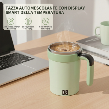 🥤 50% dto. Taza de mezclado magnética desmontable – mezcla sin grumos con un toque, pantalla de temperatura y 380 ml. ¡Antifugas, IPX6 y base universal! ✨🔋