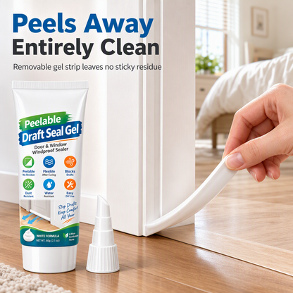 🚪 50% dto. Sellador de gel desmontable para grietas de ventanas y puertas – bloquea corrientes de aire frío, elástico y fácil de retirar sin residuos. ¡60 g con espátula! ✨🛡️