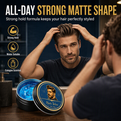 💈 50% dto. Cera de peinado con aroma a colonia – textura gel azul, acabado mate e hidrosoluble. ¡Forma, define y controla tu peinado con un toque perfumado! ✨💙