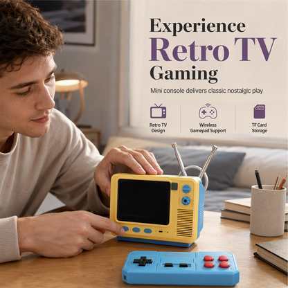 🎮 50% dto. Consola retro mini con juegos clásicos – diseño vintage con diales giratorios, control inalámbrico y conexión a TV. ¡Revive la nostalgia y decora tu espacio! ✨📺