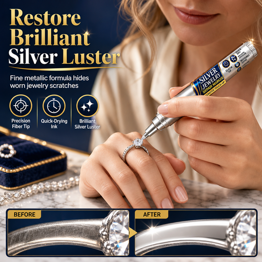 ✨ Compra 1 lleva 1. Lápiz de restauración de plata – punta de precisión que cubre rayones y devuelve el brillo radiante. ¡Fórmula de secado rápido para todas tus joyas, 5 ml! ✨💎