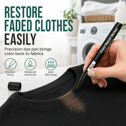 🖍️ 50% dto. Rotulador tintado para ropa – restaura colores desvanecidos con punta de precisión, resistente al lavado y apto para algodón y lino. ¡10 tonos vibrantes! ✨👕
