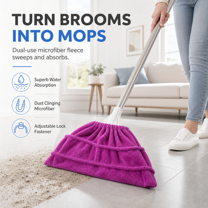 🧹 50% dto. Funda atrapapolvo de coral para escoba y mopa – captura polvo fino y pelo de mascotas, limpieza en húmedo y seco, lavable y reutilizable. ¡4 colores! ✨🐾