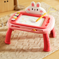 🎨 50% dto. Pizarra magnética infantil con patas desmontables – superficie borrable de 4 colores, lápiz con cordón y 4 sellos. ¡Dibuja, borra y vuelve a empezar sin tiza ni polvo! ✨🖍️