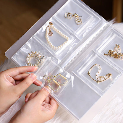 Juego de libros de almacenamiento de joyas transparentes