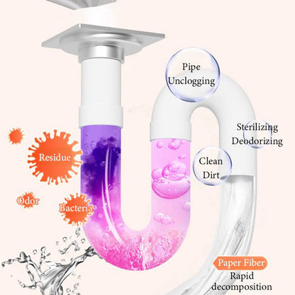 🚿 50% dto. Polvo desatascador y limpiador de tuberías – disuelve atascos y elimina olores en 30 minutos. ¡4 bolsitas de 120 g para fregaderos, lavabos e inodoros! ✨🔧
