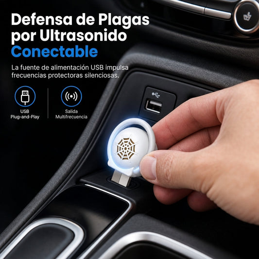 🔌 50% dto. Repelente ultrasónico de plagas USB – silencioso, carcasa ABS retardante de llamas y alcance de 10-80 m². ¡Protege tu hogar, oficina o coche al instante! ✨🛡️